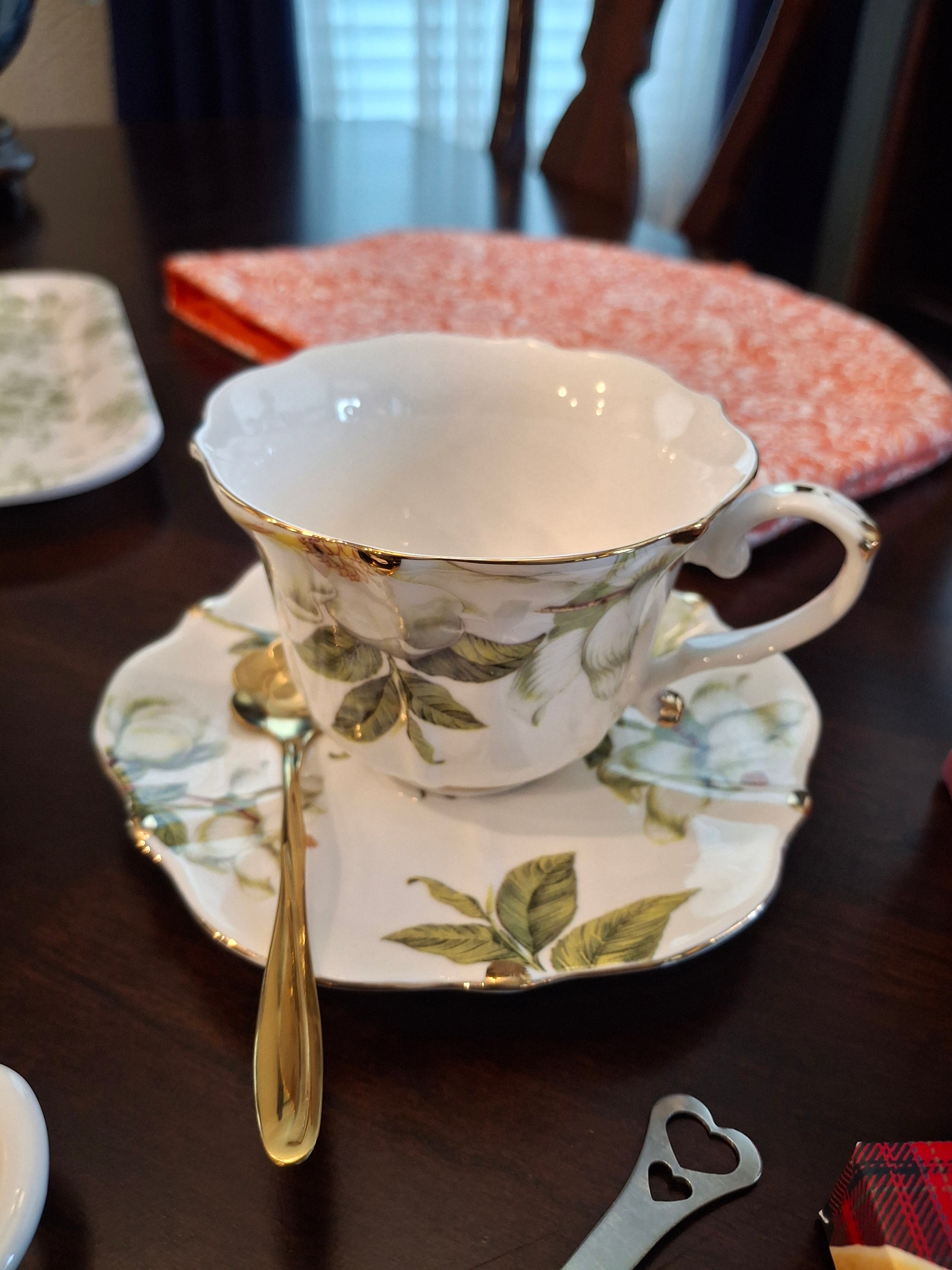 Tea Time Set ~ Green & White Floral