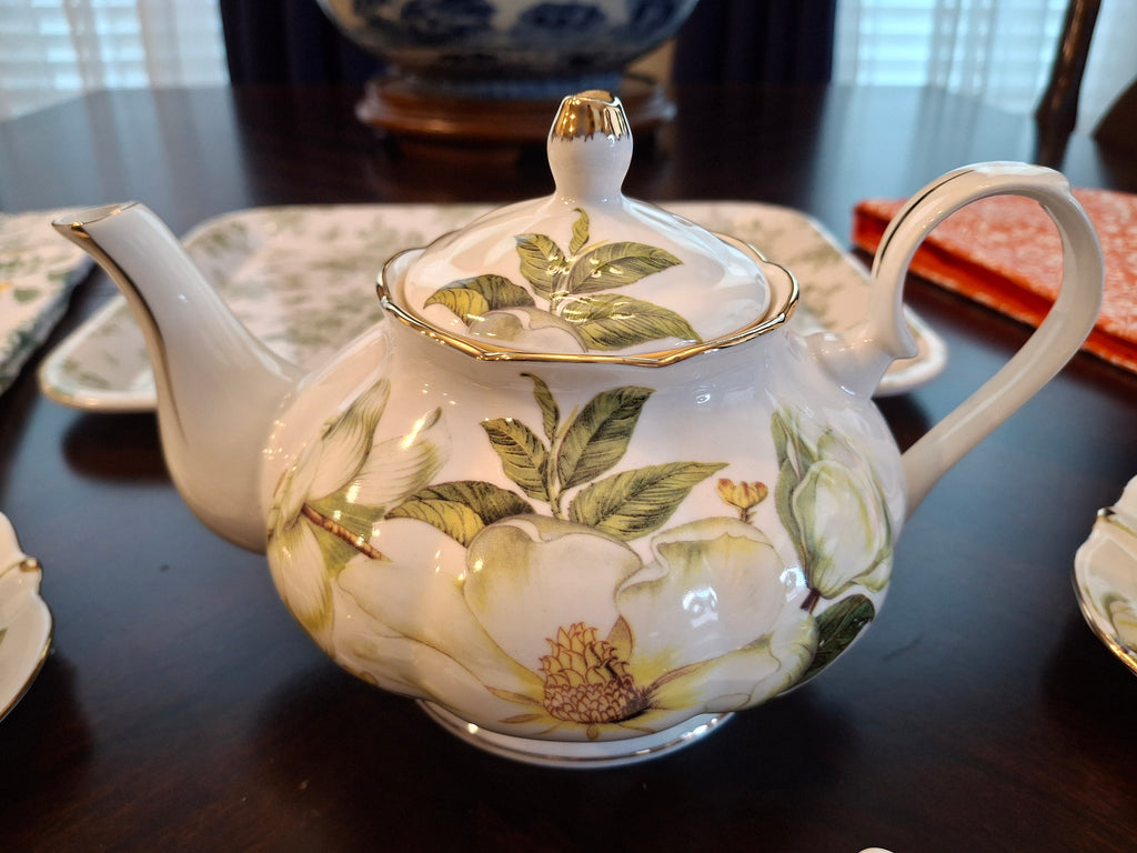 Tea Time Set ~ Green & White Floral